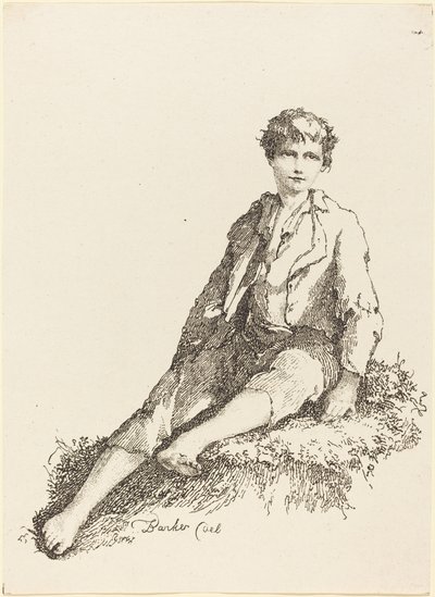 Ung gutt sittende, 1803. av Thomas Barker