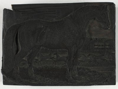 Treblokk for The Black Horse, fra en generell historie om firbeinte av Thomas Bewick