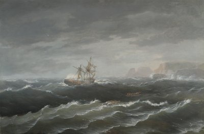Forlis nær en steinete kyst av Thomas Birch