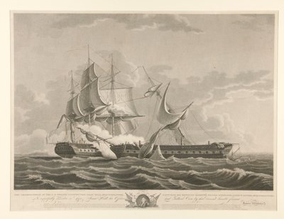 Denne representasjonen av den amerikanske fregattkonstitusjonen fanger av Thomas Birch
