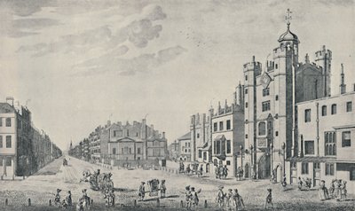 Utenfor St. James Palace, Pall Mall, 1740-1760, 1920 av Thomas Bowles