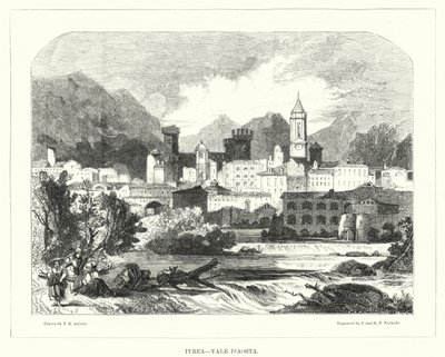 Ivrea, Aosta-dalen (gravering) av Thomas Brabazon Aylmer