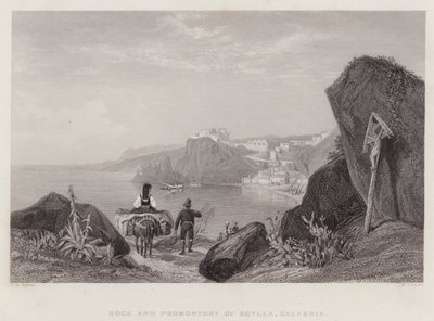 Rock and Promontory of Scylla, Calabria, Italia (gravering) av Thomas Brabazon Aylmer