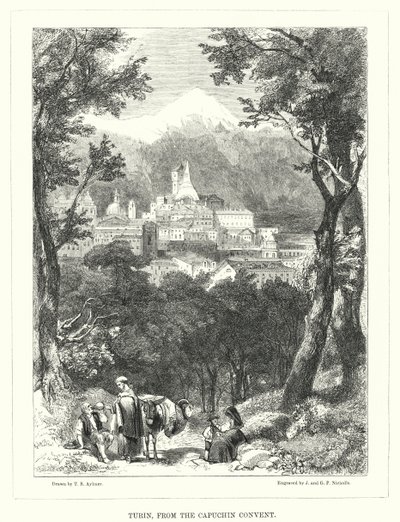 Torino, fra Capuchin-klosteret (gravering) av Thomas Brabazon Aylmer