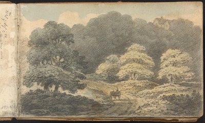 Album of Landscape and Figure Studies: Landscape Scene with Horse and Cart near Tunbridge Wells av Thomas Bradshaw