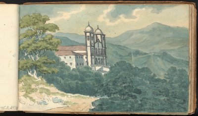 Album med landskaps- og figurstudier: Villa i fjellene av Thomas Bradshaw