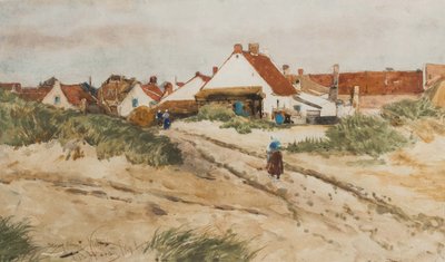 Nærmer seg solnedgang, Katwijk, Holland, 1894 (wc på papir) av Thomas Bush Hardy