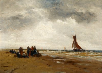 Venter på at fiskebåtene kommer tilbake, Holland av Thomas Bush Hardy