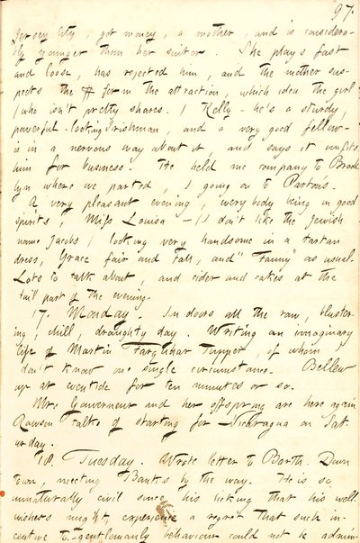 Thomas Butler Gunn Diaries- bind 8, side 104, 16.-18. November 1856 av Thomas Butler Gunn