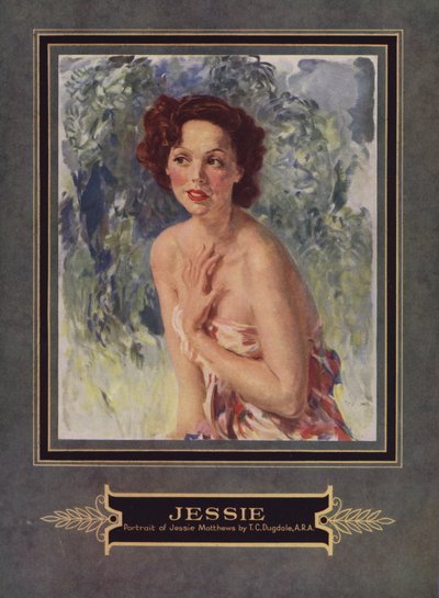 Jessie Matthews , engelsk skuespillerinne (farge litho) av Thomas Cantrell Dugdale