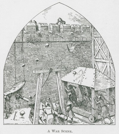 En krigsscene (lito) av Thomas Charles Barfield