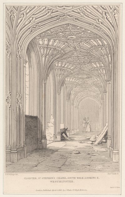Cloister, St. Stephen's Chapel, South Walk, ser E. Westminster av Thomas Clark
