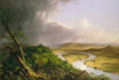 Utsikt fra Mount Holyoke, Northampton, Massachusetts, etter et tordenvær — The Oxbow av Thomas Cole