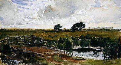 Eng nær Arundel (akvarell på papir) av Thomas Collier