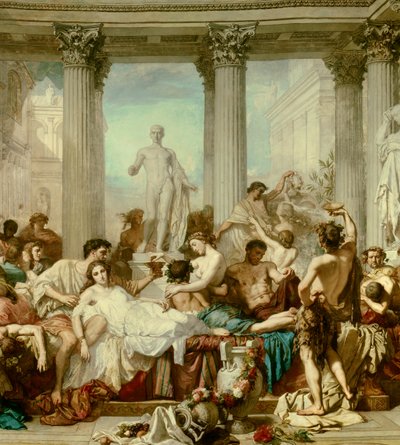 Detalj av: The Romans of Decadence, Maleri av Thomas Couture (1815-1879) av Thomas Couture
