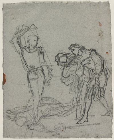Duell etter Masked Ball recto, ca. 1857. av Thomas Couture