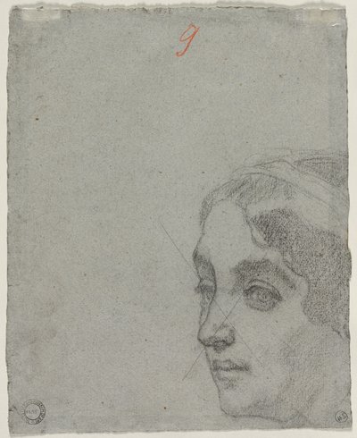 Hodet til en kvinne (verso) av Thomas Couture