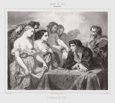 The Love of Gold (gravering) av Thomas Couture