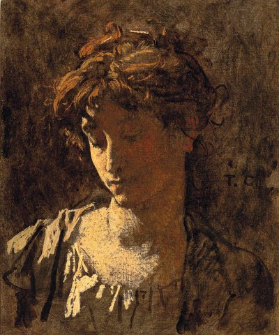 Portrett av en kvinne (olje på lerret) av Thomas Couture