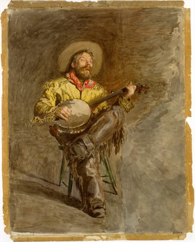 Cowboysang, ca. 1892 (akvarell) av Thomas Cowperthwait Eakins