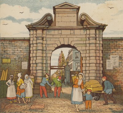 Calais: vannporten (farge litho) av Thomas Crane