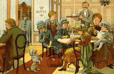 Viktorianske helligdager - forfriskninger i buffeen av Thomas Crane