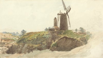 Landskap med vindmølle av Thomas Creswick
