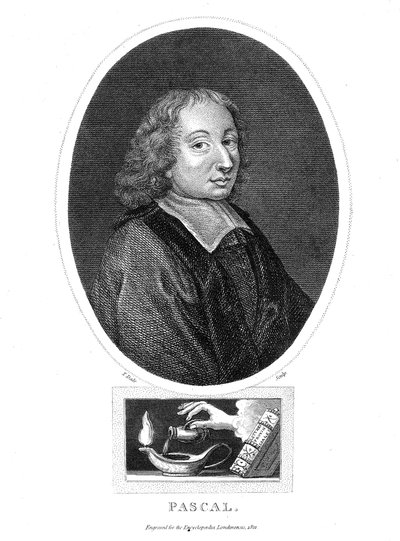 Blaise Pascal , fransk filosof, matematiker, fysiker og teolog fra 1600-tallet, 1821 av Thomas Dale