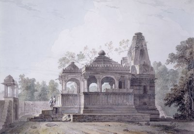 Et hinduistisk tempel i fortet Rohtas, Bihar, av Thomas Daniell