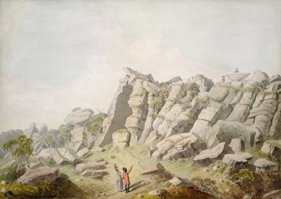 Figurer på Brimham Crags (akvarell på papir) av Thomas Daniell