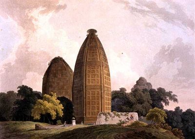 Hindoo-templer ved Bindrapund, ved elven Jumna, fra 