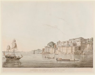 Ramnagar, nær Benares, ved elven Ganges av Thomas Daniell