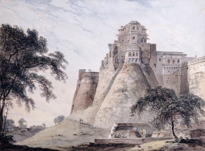 Utsikt over fortet, Jaunpur, Uttar Pradesh, av Thomas Daniell