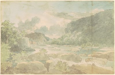 Harpers Ferry from Below, ca. 1825-26 (penn og blekk med akvarell på papir) av Thomas Doughty