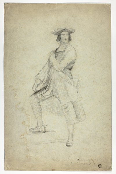 Studie for stående mann med sash og slående dramatisk positur av Thomas Duncan