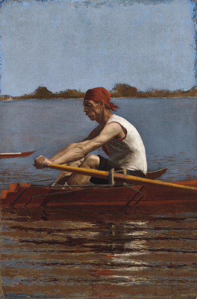 John Biglin in a Single Scull, 1874 av Thomas Eakins