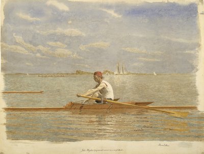 John Biglin i en enkelt skalle, ca. 1873. av Thomas Eakins