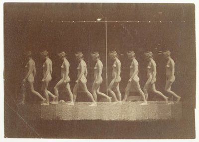 Marey Wheel-fotografier av uidentifisert modell, 1884. av Thomas Eakins