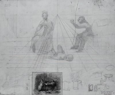 Untitled Perspective Study for Illustration for Magazine Story, Mr. Neelus Peelers betingelser av Thomas Eakins