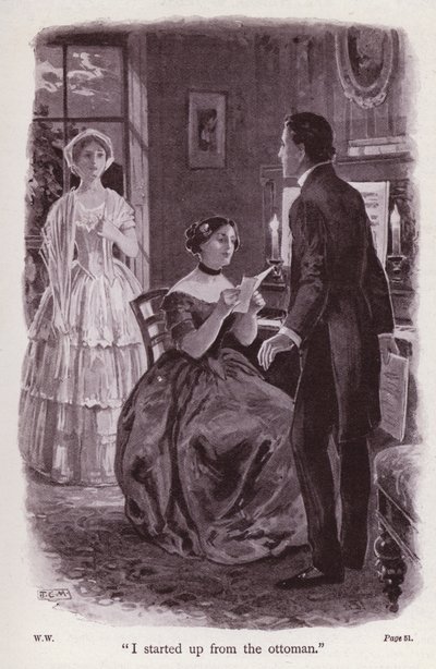Illustrasjon for The Woman In White av Wilkie Collins (litho) av Thomas Eyre Macklin