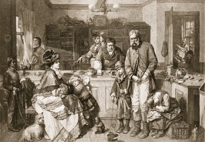 Fra hånd til munn - Han var en av de få som ikke ville tigge, pub. 1879. av Thomas Faed