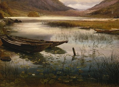 Båter og vannliljer av Thomas Fearnley