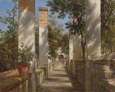 Pergola med appelsiner, ca. 1834 (olje på papir montert på lerret) av Thomas Fearnley