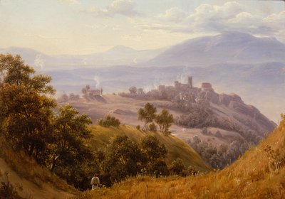 Utsikt over Olevano, ca. 1834 (maleri) av Thomas Fearnley