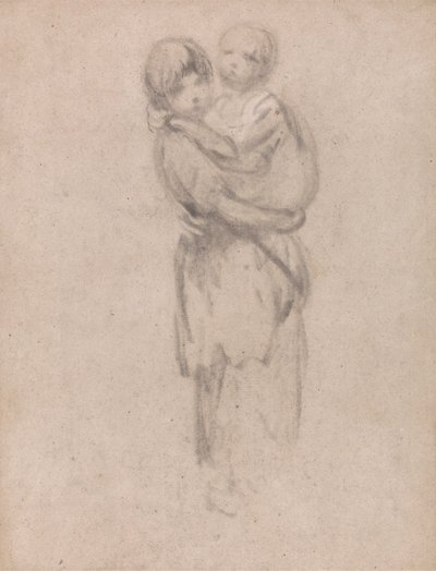 En ung jente som holder et barn av Thomas Gainsborough