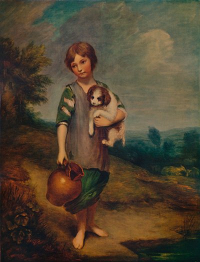 Hyttejente med hund og krukke, 1785, 1935 av Thomas Gainsborough