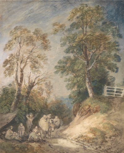 Country Lane med sigøynere som hviler av Thomas Gainsborough