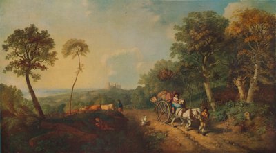 Landskap med markedsvogn, 1700-tallet, 1935 av Thomas Gainsborough