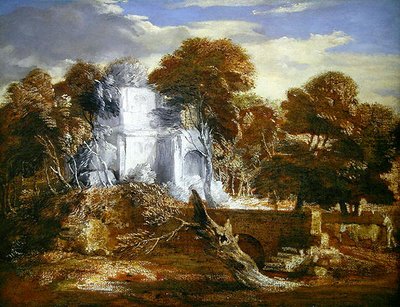 Landskap med en figur og storfe (olje på lerret) av Thomas Gainsborough