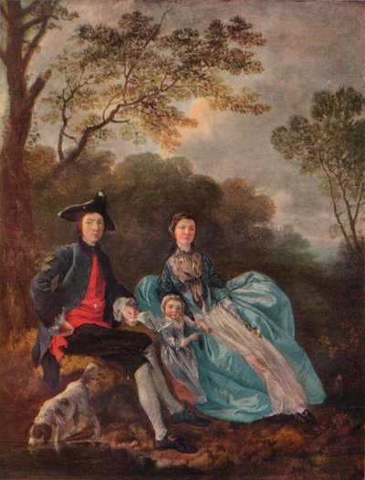 Portrett av kunstneren med hans kone og datter, c1748 av Thomas Gainsborough